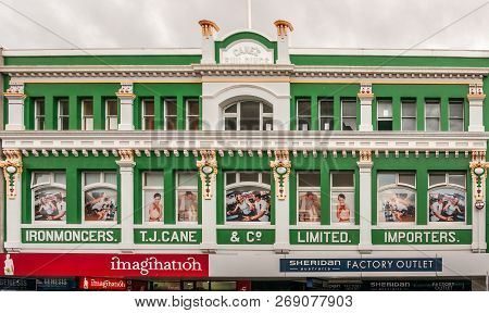 Hobart, Tasmania, Australia - December 14, 2009:  Iconic T.j. Cane Building In Elizabeth Street Is P