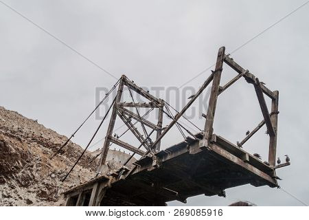 Guano Loading Post On The Rocks Of The Ballestas Islands In The Paracas National Park, Peru.