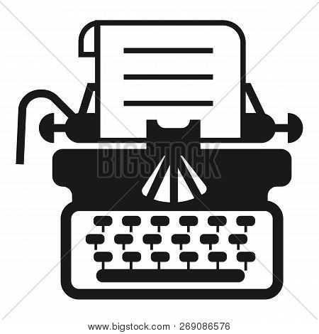 Antique Typewriter Icon. Simple Illustration Of Antique Typewriter Vector Icon For Web Design Isolat