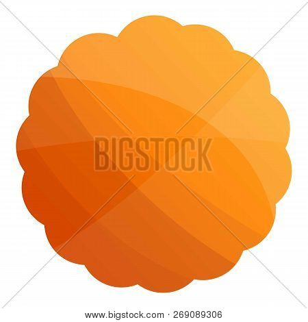Round Cookies Icon. Cartoon Of Round Cookies Vector Icon For Web Design Isolated On White Background