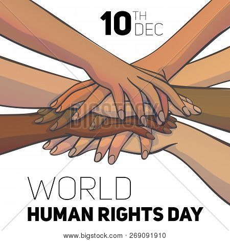 World Human Rights Day Concept Background. Cartoon Illustration Of World Human Rights Day Vector Con