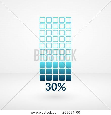 30 Percent Square Chart Isolated Symbol. Percentage Vector Element. Infographic Diagram Sign. Busine