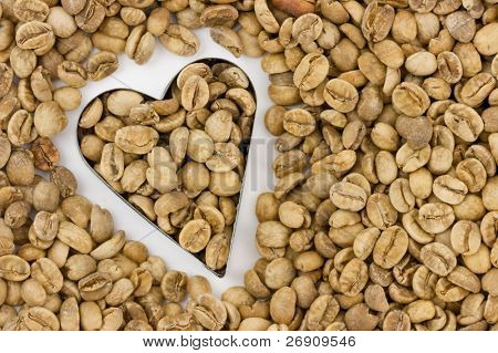 Yeşil kahve doku kalp