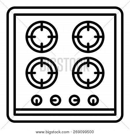 Cooking Stove Icon. Outline Cooking Stove Vector Icon For Web Design Isolated On White Background