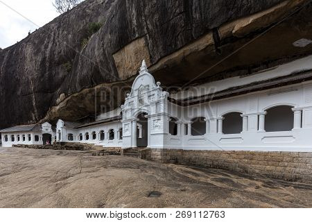 Dambulla, Sri Lanka - August 15, 2018: Exterior View Of The Dambulla Cave Temple Also Known As The G