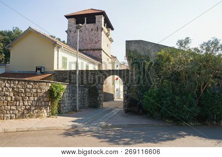 Medieval Architecture. Summer House Of The Noble Family Buca. Tivat City, Montenegro