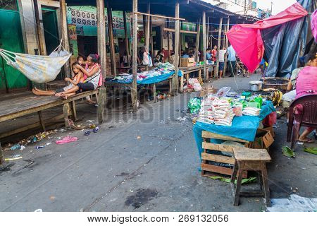 Iquitos, Peru - June 17, 2015: View Of Belen Market In Iquitos