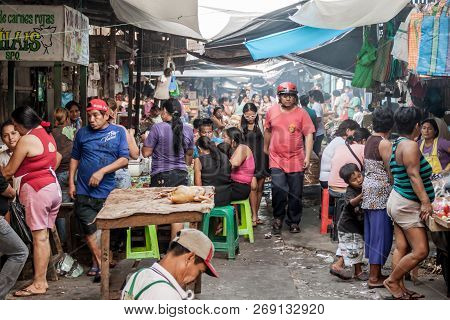 Iquitos, Peru - June 17, 2015: View Of Belen Market In Iquitos