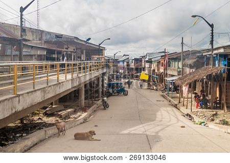 Iquitos, Peru - July 18, 2015: View Of Partially Floating Shantytown In Belen Neighborhood Of Iquito