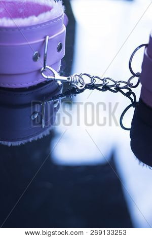 Leather Bondage S&m Handcuffs