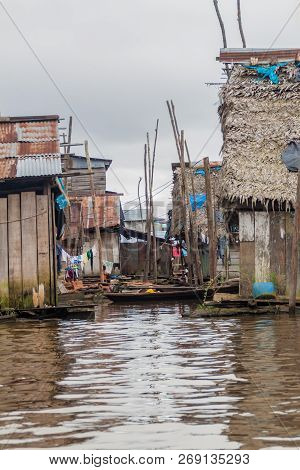 View Of Floating Shantytown In Belen Neigbohood Of Iquitos, Peru.