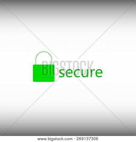 Lock Symbol On White Background. Web Icon. Internet Background.