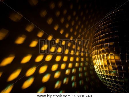 Bola de discoteca reflexão na parede