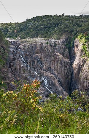 Kuranda, Queensland, Australia - December 4, 2009: Portrait. Barron Falls, Tiered Cascade Of White W