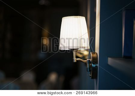 Elegant, Stylish And Simple Lamp Sconces On The Wall In The Room. Interior Details, Lighting In The 