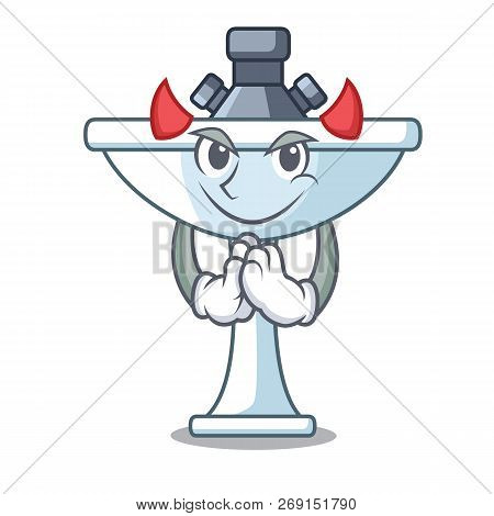 Devil On Bath Room Cartoon Sink Shape