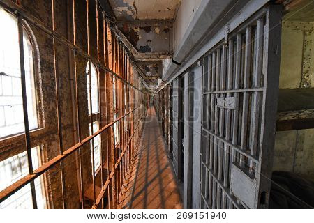 Mansfield, Oh, May 29, 2018, Ohio State Reformatory, Former Prison, Looking Down A Cell Block Row, P