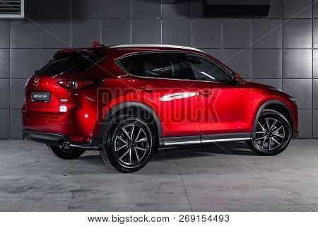 Novosibirsk, Russia - November 16, 2018: Mazda Cx5, Back View. Photography Of A Modern Car On A Park