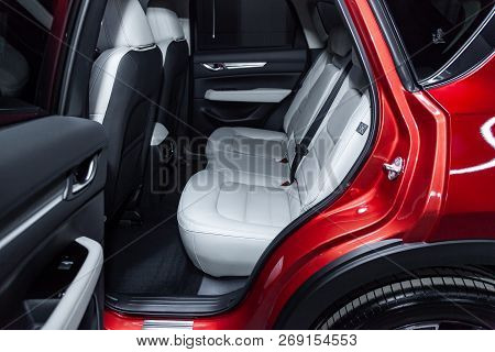 Novosibirsk, Russia - November 16, 2018: Mazda Cx5, Close-up Of The Rear Seats. Photography Of A Mod