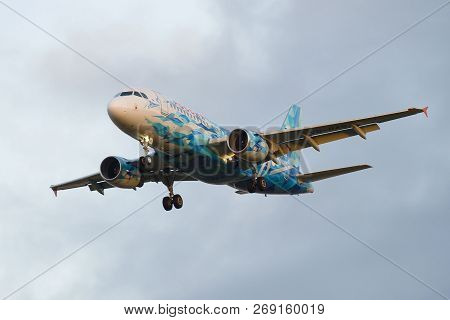 Saint Petersburg, Russia - October 25, 2018: Airbus A319-111 (vq-bas) Of The Rossiya Airline In The 