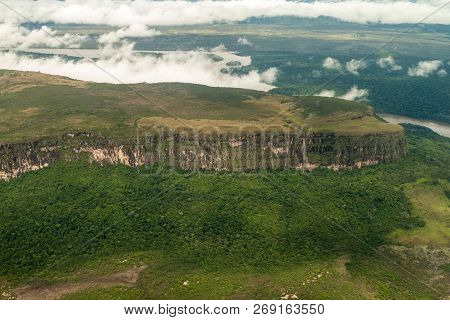 Aerial View Of Tepui Table Mountain In Venezuela