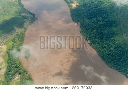 Aerial View Of River Caroni In Venezuela