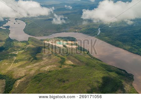 Aerial View Of River Caroni In Venezuela