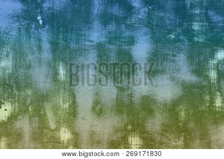 Wonderful Blue Vintage Texture Of Board With Large Cleared Spots - Abstract Photo Background