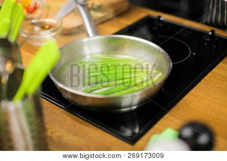 Salmon Steak In Spices On Grill Pan