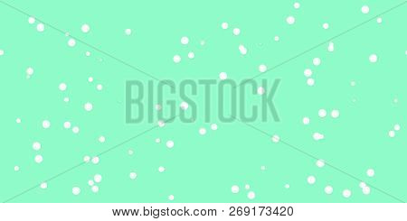 Light Green Shambolic Bubbles Backgrounds. Seamless Artistic Random Dots Texture. Chaotic Bright Dot