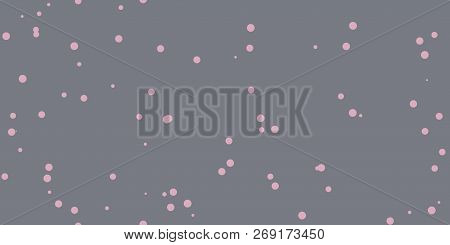 Gray Light Pink Shambolic Bubbles Backgrounds. Seamless Artistic Random Dots Texture. Chaotic Bright