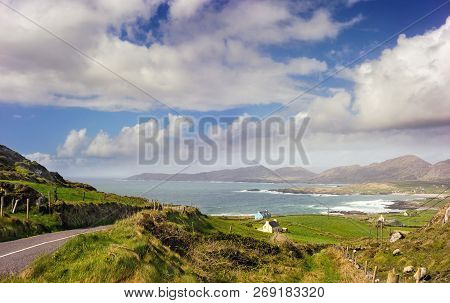 Panoramic Landscape In Beara Peninsula. County Cork, Ireland.