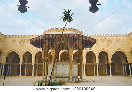Cairo, Egypt - December 21, 2017:  Visit Historic Mosque Of Sultan Al-muayyad And Enjoy Its Beautifu