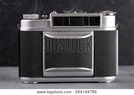 Moscow, Russia, September 12, 2017. The Old Soviet Medium Format Rangefinder Camera Iskra-2, Release