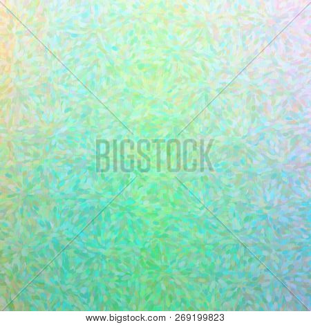 Illustration Of Abstract Green, Pink, Blue And Red Impressionist Pointlilism Square Background