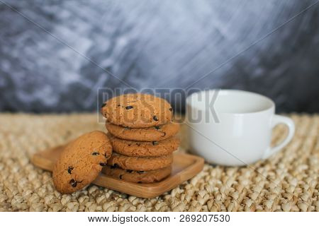 Close Up View Of Woman Holding Piece Of Homemade Cake On Plate In Hands