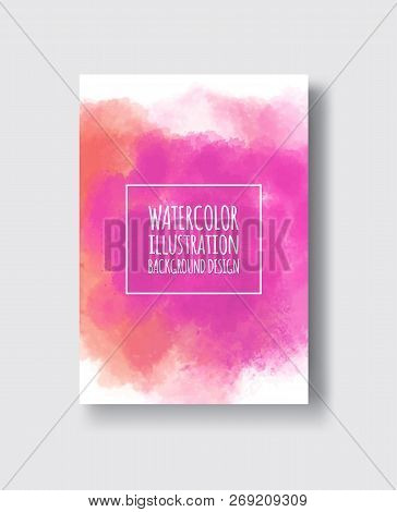 Watercolor Poudre, Pink, Fuchsia Color Design Banner. Vector Illustration