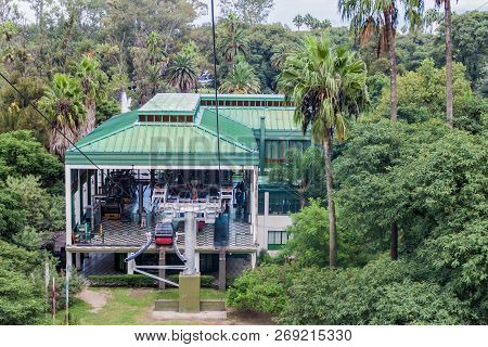 Salta, Argentina - April 9, 2015: View Of A Lower Station Of A Cable Car To Cerro San Bernardo Mount