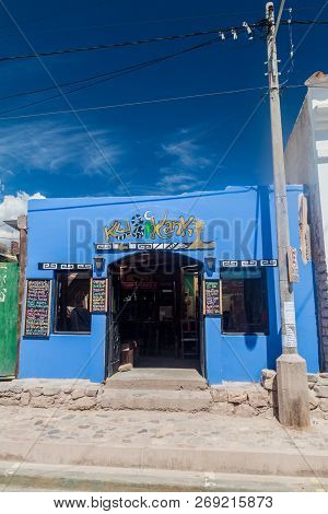 Tilcara, Argentina  - April 10, 2015: Traditional Restaurant Kusikank In Tilcara Village