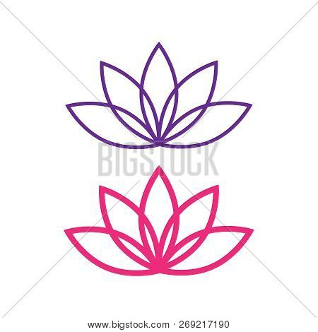 Lotus Icon. Lotos Flower Calm And Harmony Pictogram Vector