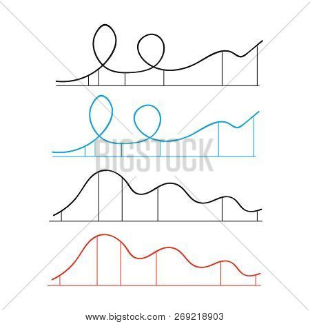 Rollercoaster Vector. Rollercoaster Vector Silhouette Park Icons