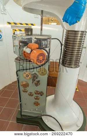 Paternoster, South Africa, August 21, 2018: Historic Equipment In The Cape Columbine Lighthouse Near
