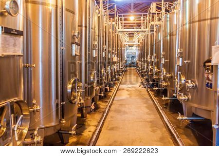Chacras De Coria, Argentina - Aug 1, 2015: Wine Production In Winery Altavista In Chacras De Coria V