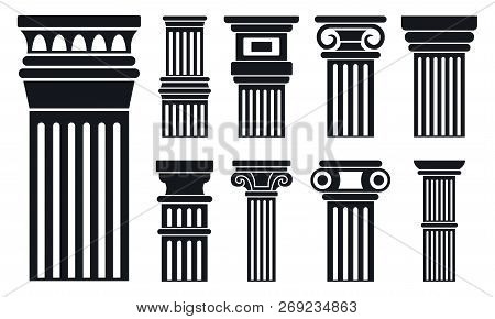 Column Icon Set. Simple Set Of Column Vector Icons For Web Design On White Background