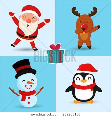 Merry Christmas And Happy New Year Character.