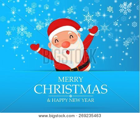 Santa Cartoon Characters Celebrate In Christmas Eve.