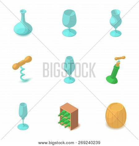 Receptacle Icons Set. Cartoon Set Of 9 Receptacle Icons For Web Isolated On White Background