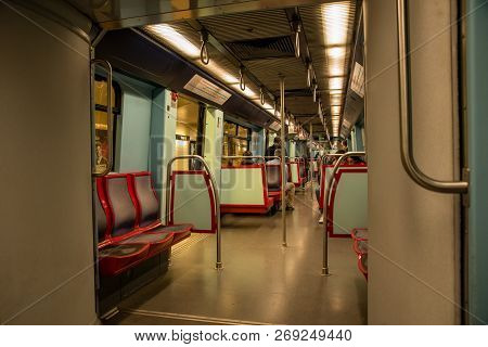 Lisbon, Portugal. 17 November 2018. Inside The Lisbon Subway In Rato Station In Lisbon.