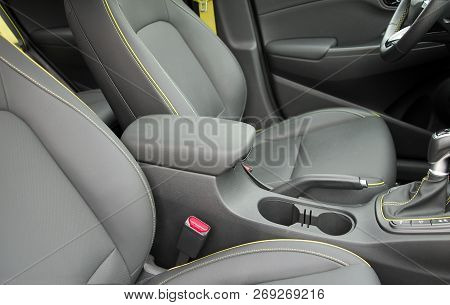 Armrest In The Luxury Passenger Car, Front Seats