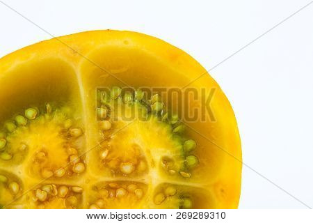 Typical Colombian Tropical Exotic Fruit Called Lulo (solanum Quitoense)